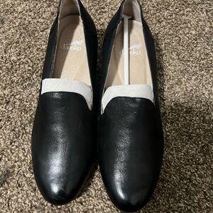 Dansko Black Leather Flats Classic Loafers